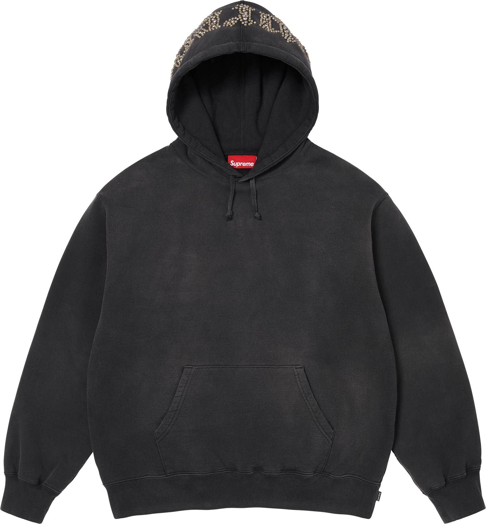 Overdyed Studded Hooded Sweatshirt view 4